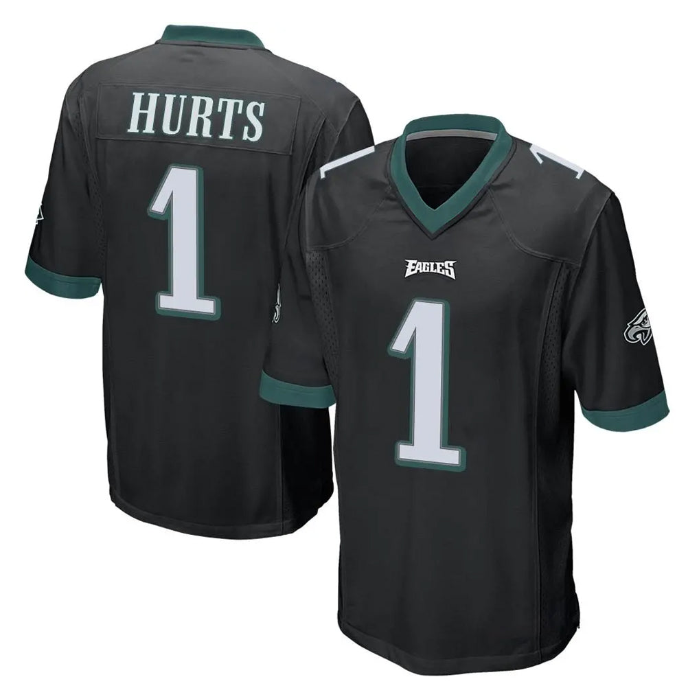 P.Eagles #1 Jalen Hurts Player Black Home Game BALCE Stitched Jerseys