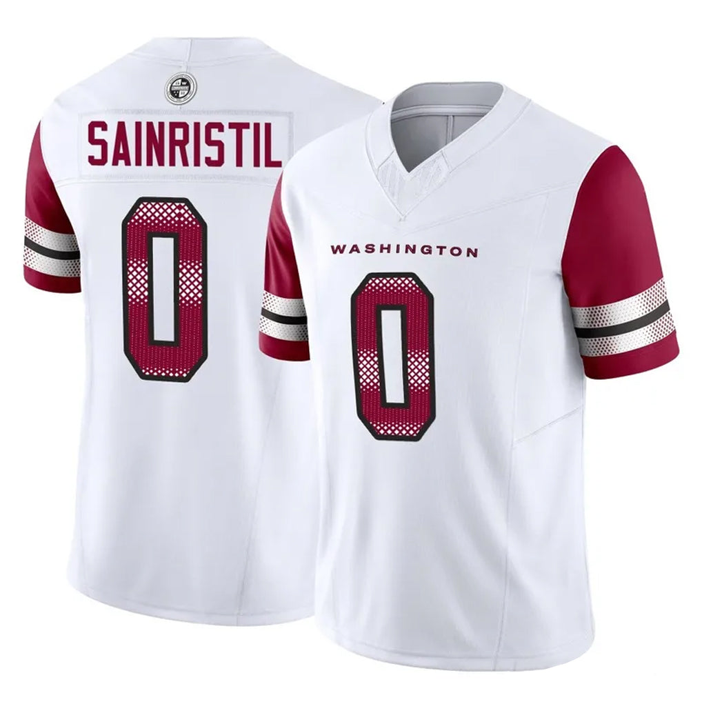 W.Commanders #0 Mike Sainristil Player White Vapor F.U.S.E. Limited Home Game BALCE Stitched Jerseys