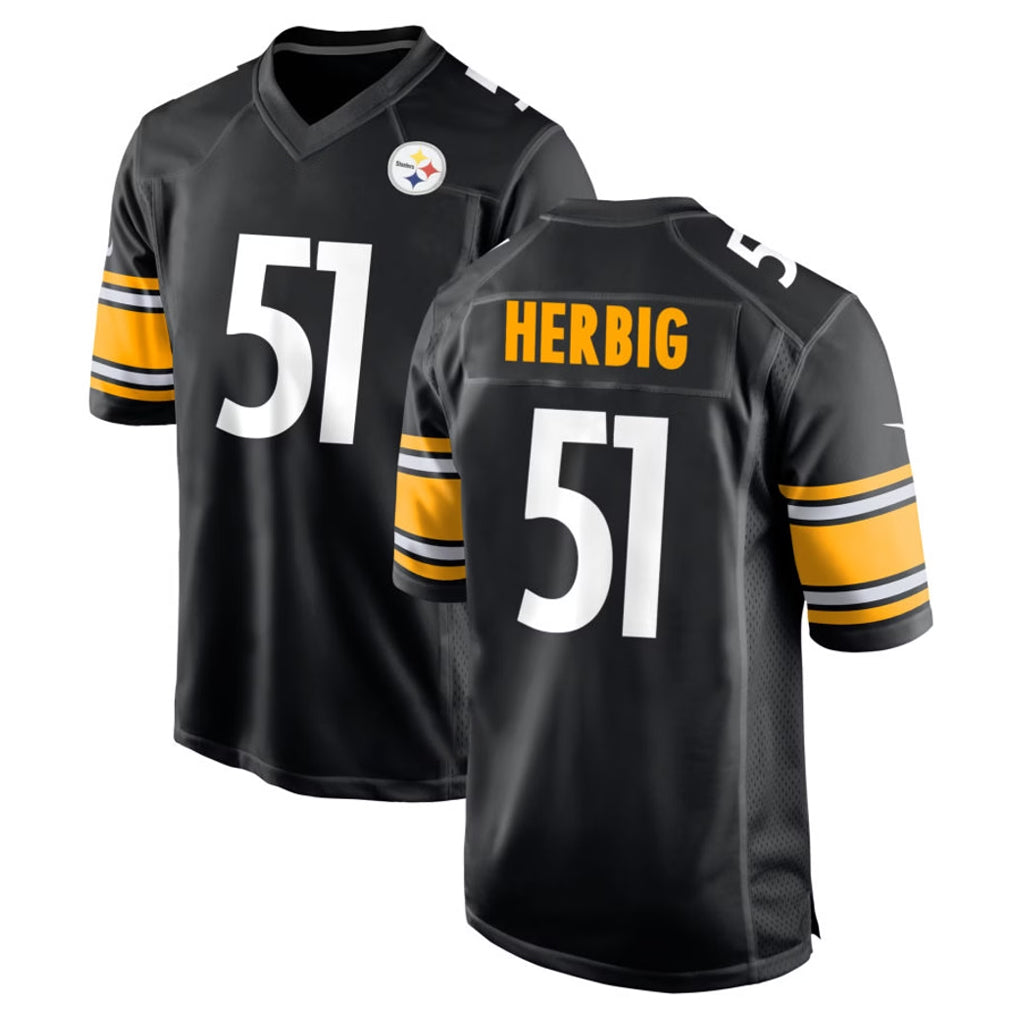 P.Steelers #51 Nick Herbig Player Black Home Game BALCE Stitched Jerseys