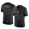 M.Vikings #33 Aaron Jones Sr. Player Black Reflective LImited Home Game BALCE Stitched Jerseys