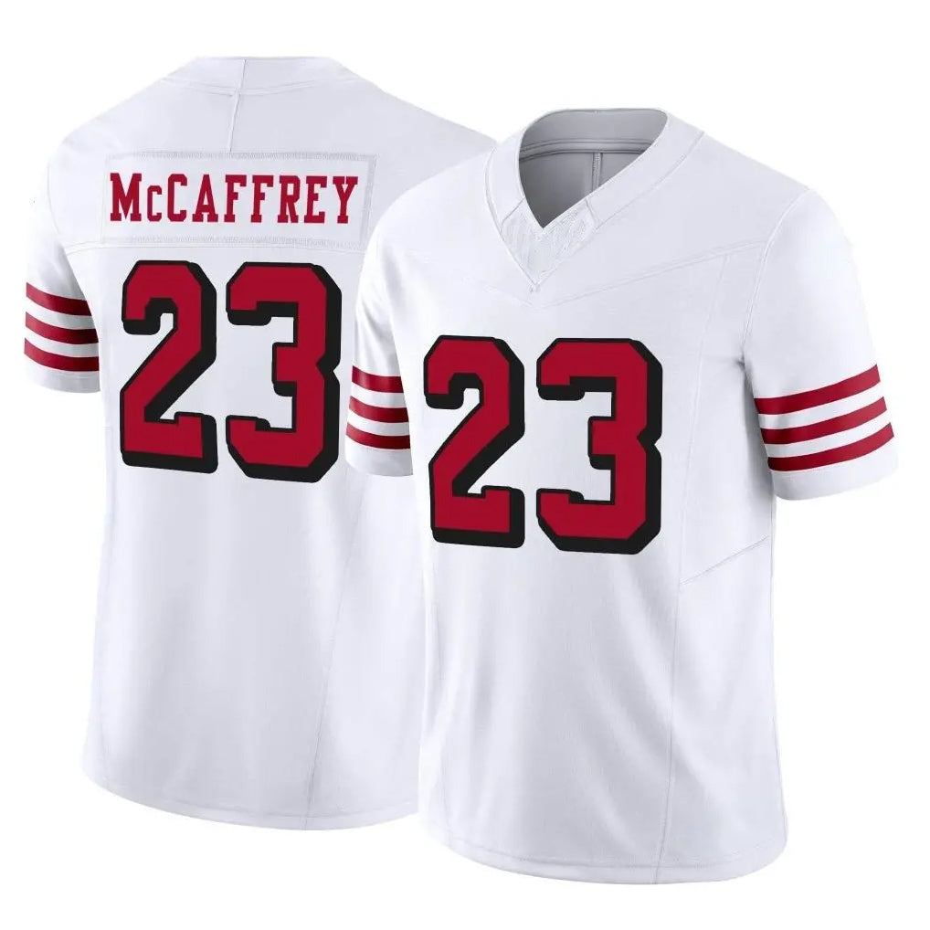 SF.49ers #23 Christian McCaffrey Player White Limited Alternate Vapor F.U.S.E. Home Game BALCE Stitched Jerseys