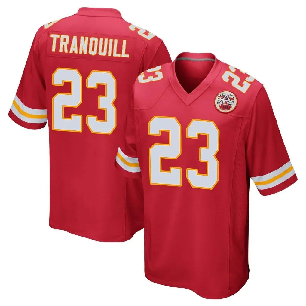 KC.Chiefs #23 Drue Tranquill Player Red Home Game BALCE Stitched Jerseys