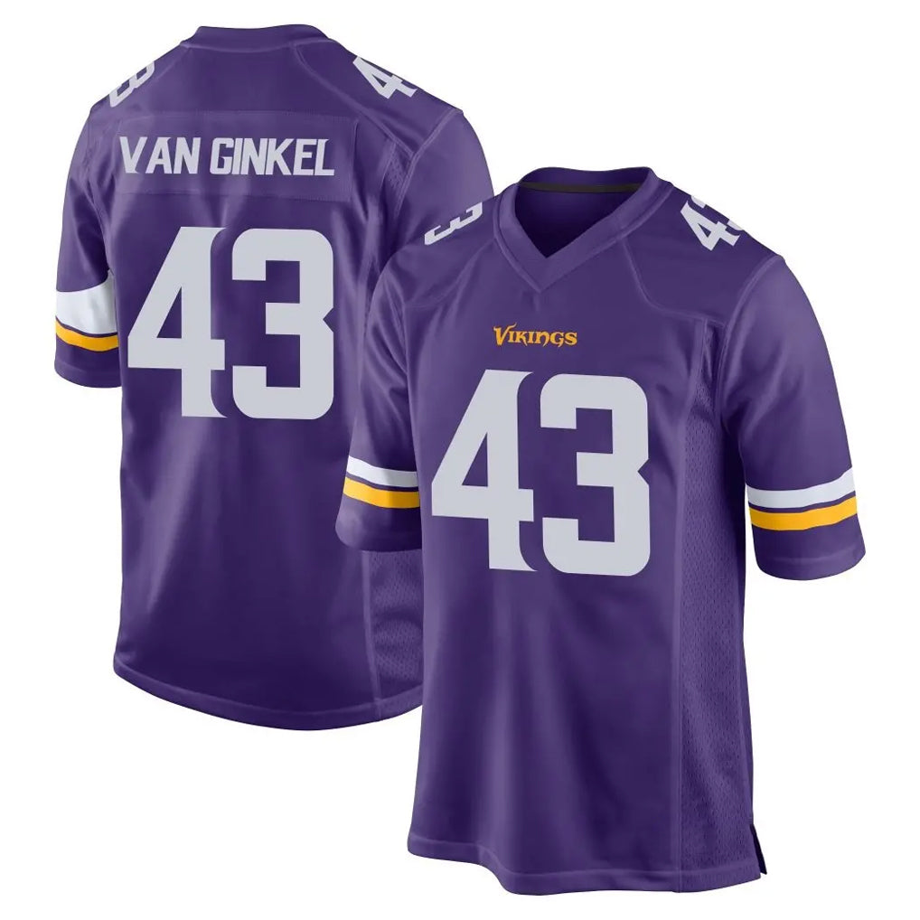 M.Vikings #43 Andrew Van Ginkel Player Purple Home Game BALCE Stitched Jerseys