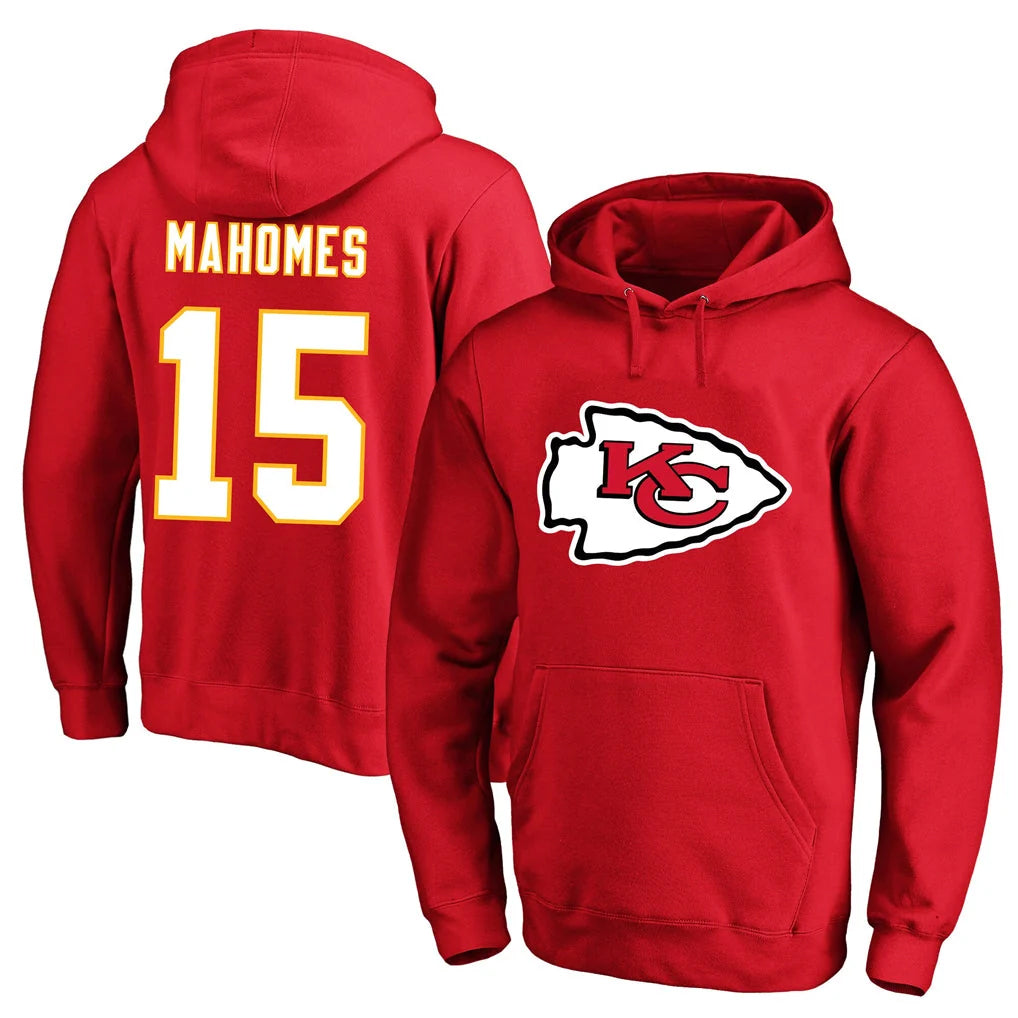 KC.Chiefs #15 Patrick Mahomes Player Red Pullover Hoodies Limited BALCE Stitched Jerseys