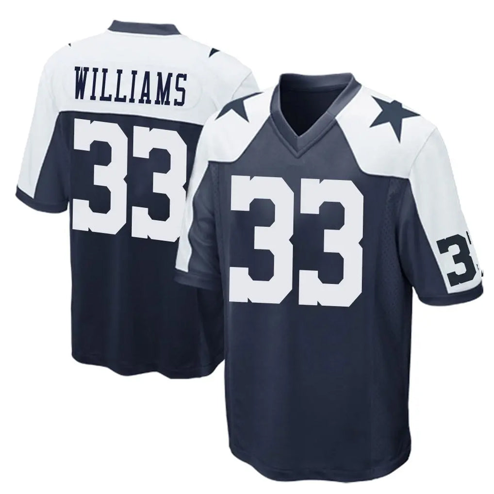 D.Cowboys #33 Javonte Williams Player Navy-White Alternate Home Game BALCE Stitched Jerseys