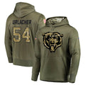C.Bears #54 Brian Urlacher Player Olive Salute to Service Pullover Hoodies Home Game BALCE Stitched Jerseys