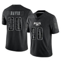 P.Eagles #90 Jordan Davis Player Black Reflective Limited Home Game BALCE Stitched Jerseys