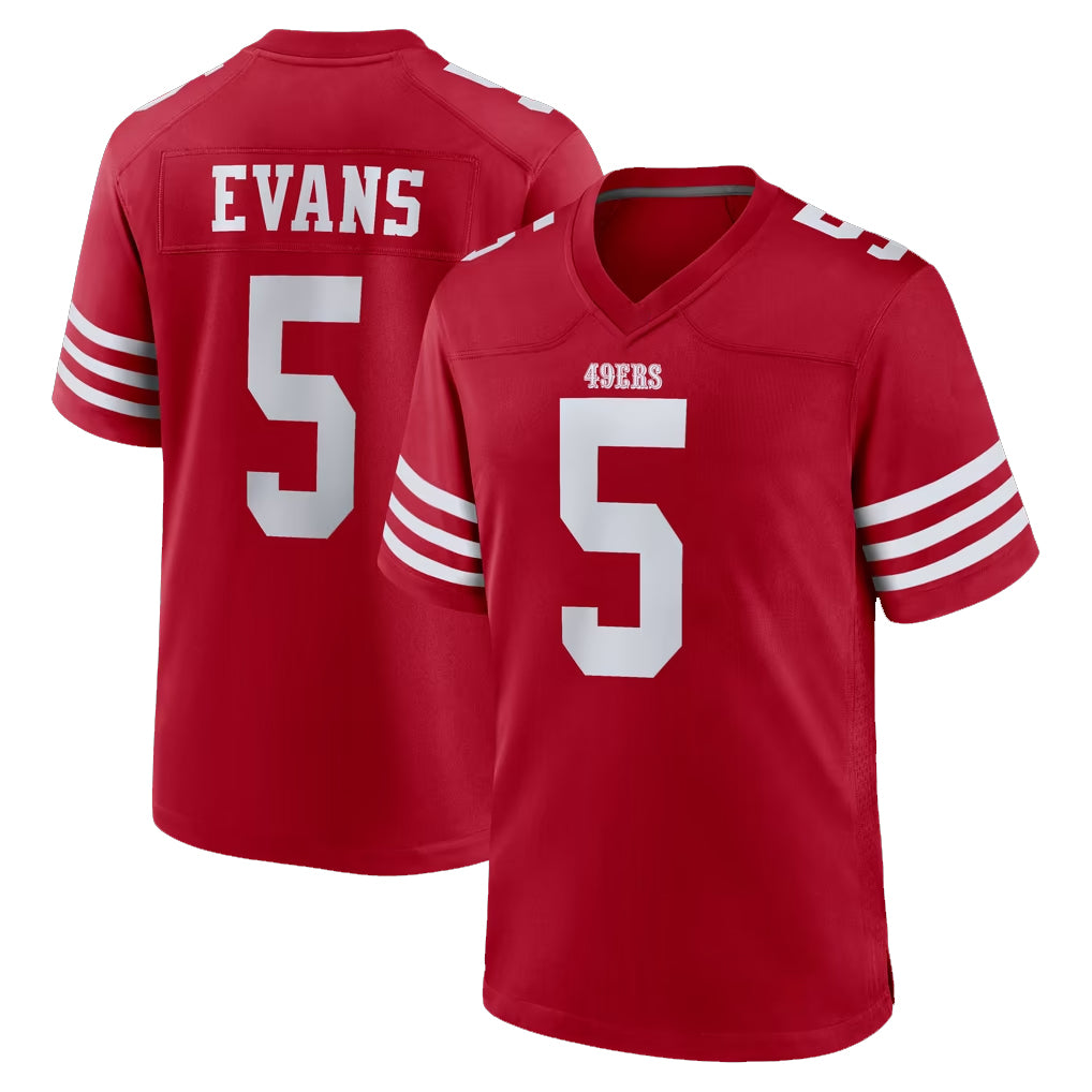 SF.49ers #5 Mike Evans Player Red Game Home BALCE Stitched Jerseys