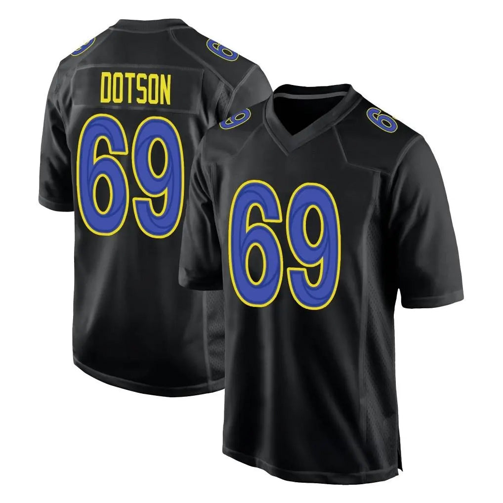LA.Rams #69 Kevin Dotson Player Black Fashion Limited Home Game BALCE Stitched Jerseys