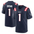 NE.Patriots #1 A.J. Brown Player Navy Home Game BALCE Stitched Jerseys