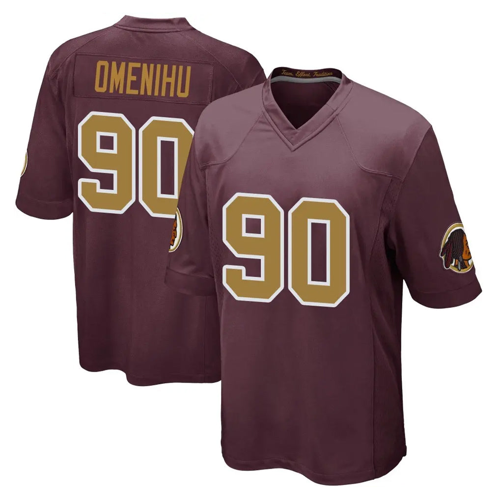 W.Commanders #90 Charles Omenihu Player Burgundy Alternate Home Game BALCE Stitched Jerseys