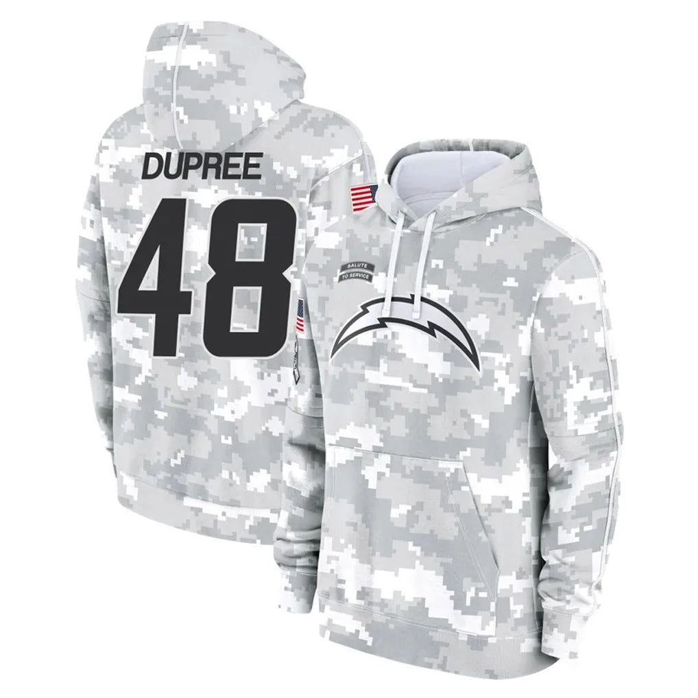 LA.Chargers #48 Bud Dupree Player Arctic Camo Salute to Service Hoodies Limited Game BALCE Stitched Jerseys