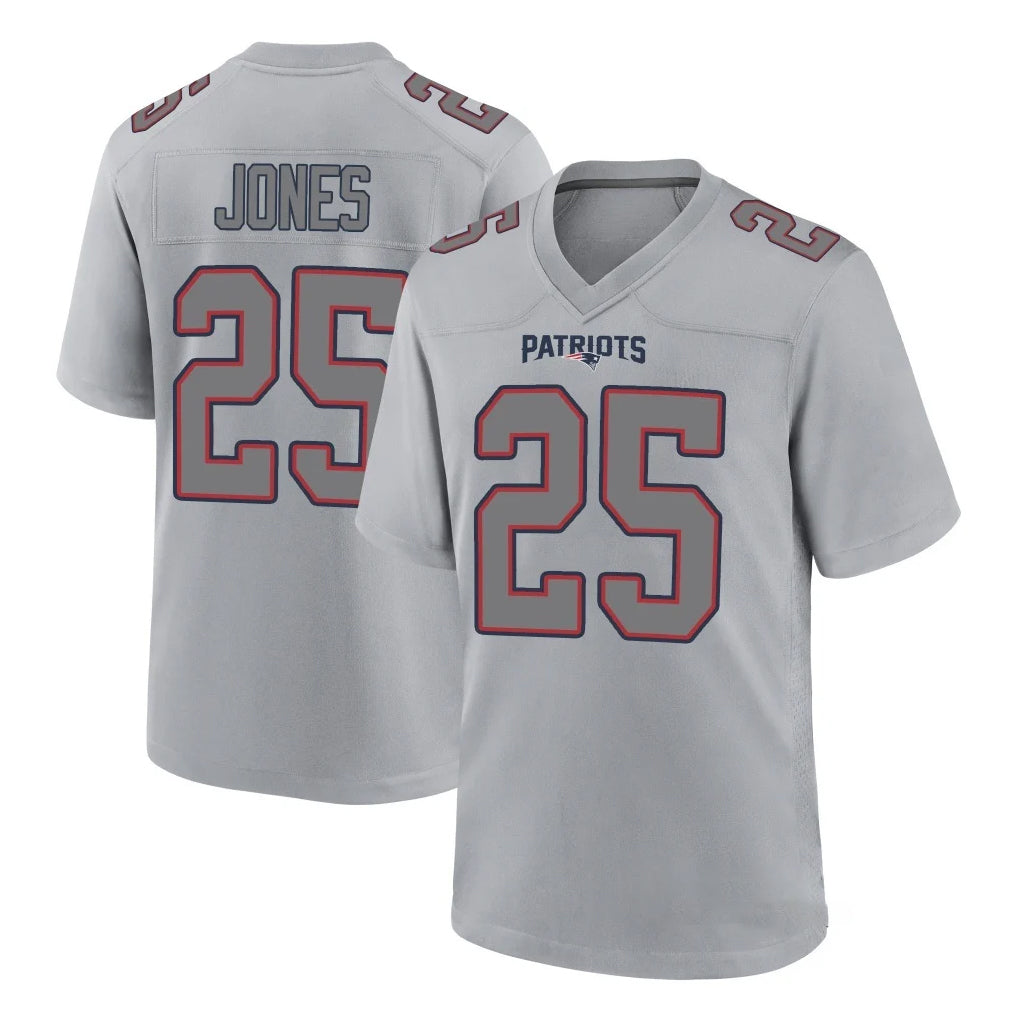 NE.Patriots #25 Marcus Jones Player Gray Fashion Limited Home Game BALCE Stitched Jerseys