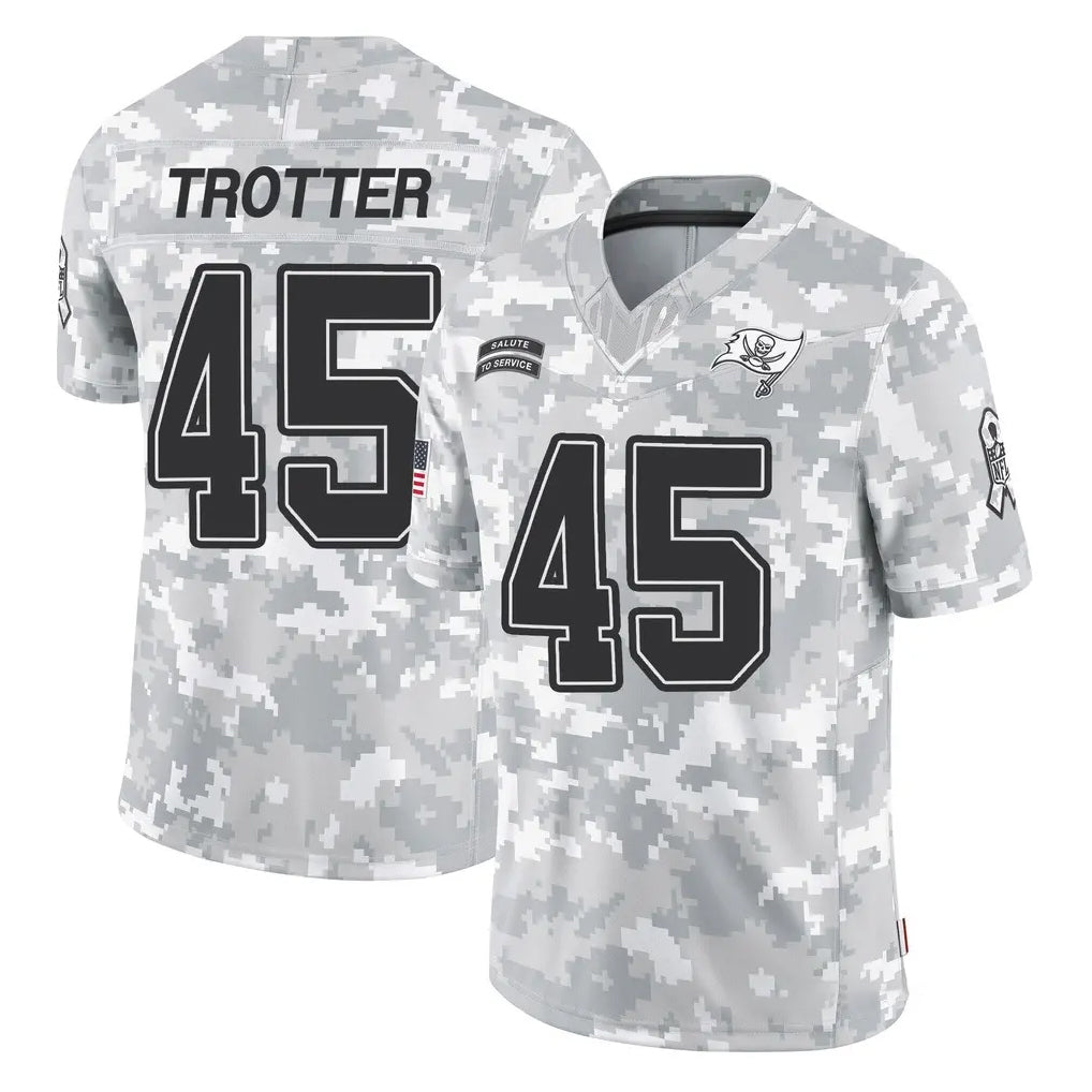 TB.Buccaneers #45 Josiah Trotte Player Arctic Camo Limited Salute To Service Home Game BALCE Stitched Jerseys