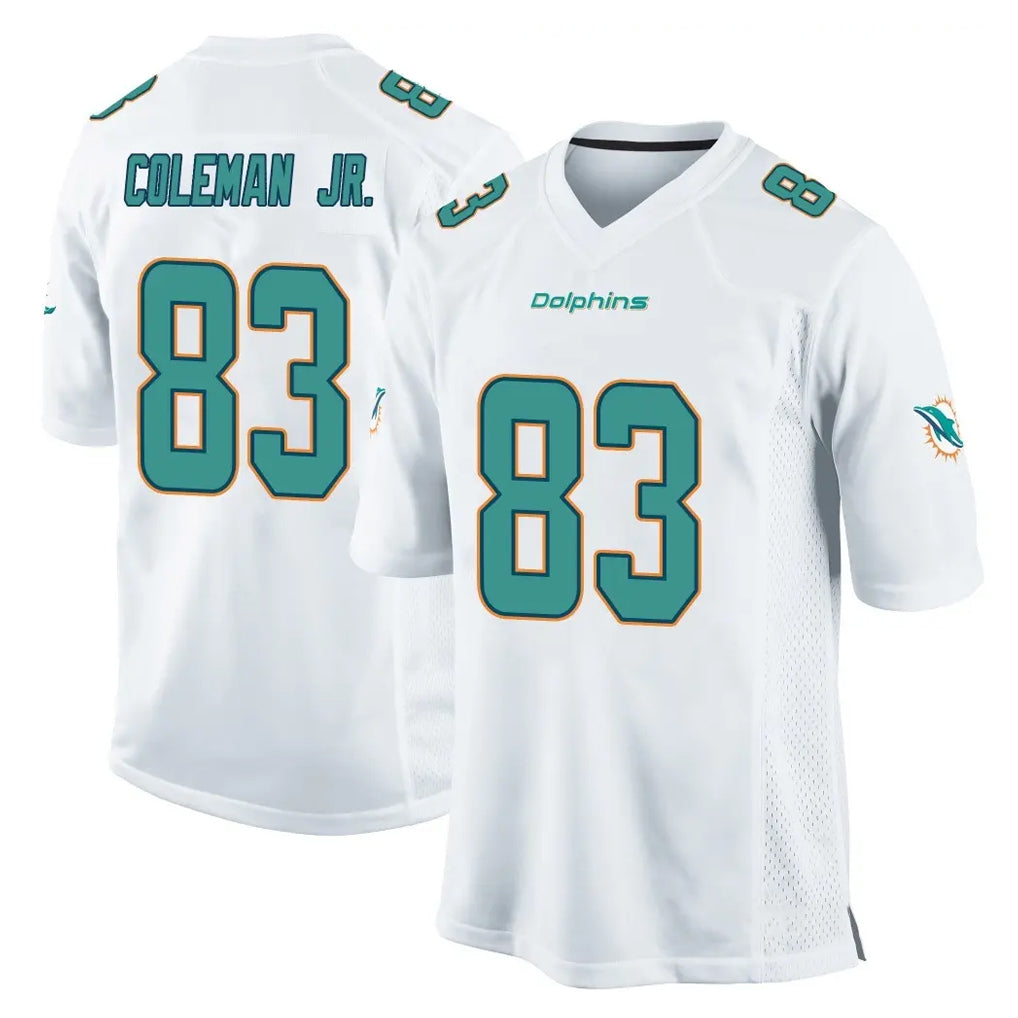 M.Dolphins #83 Kevin Coleman Jr. Player White Home Game BALCE Stitched Jerseys