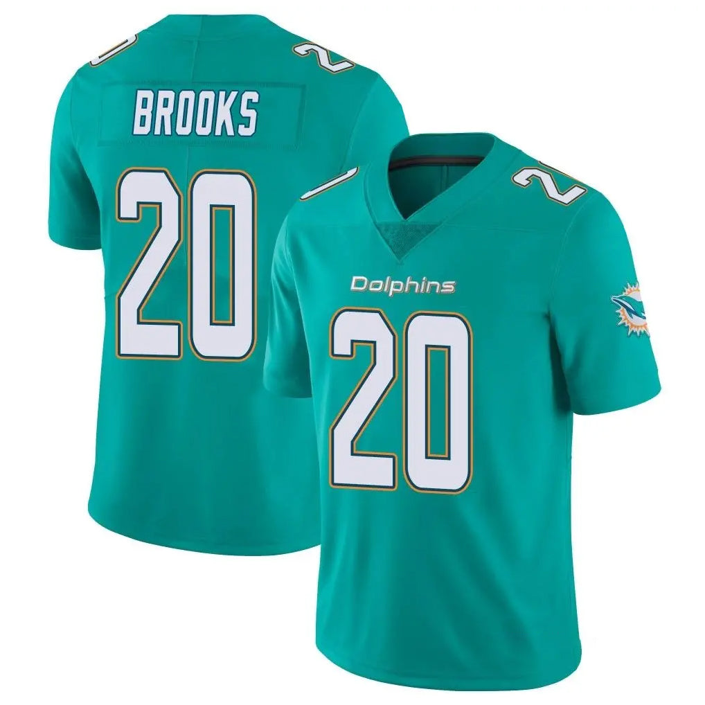 M.Dolphins #20 Jordyn Brooks Player Aqua Limited Vapor Untouchable Home Game BALCE Stitched Jerseys
