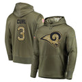LA.Rams #3 Kam Curl Player Olive Salute to Service Pullover Hoodies Home Game BALCE Stitched Jerseys