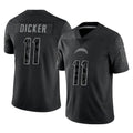 LA.Chargers #11 Cameron Dicker Player Black Limited Reflective Home Game BALCE Stitched Jerseys