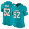 M.Dolphins #52 Patrick Paul Player Aqua Limited Vapor F.U.S.E. Home Game BALCE Stitched Jerseys