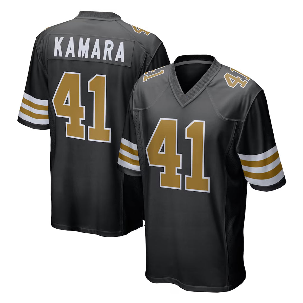NO.Saints #41 Alvin Kamara Player Black Alternate Home Game BALCE Stitched Jerseys