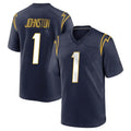 LA.Chargers #1 Quentin Johnston Player Navy Home Game BALCE Stitched Jerseys