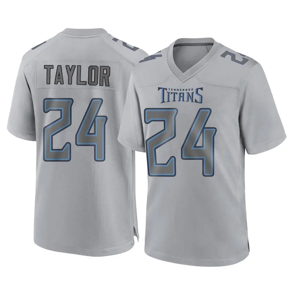 T.Titans #24 Alontae Taylor Player Gray Atmosphere Fashion Home Game BALCE Stitched Jerseys