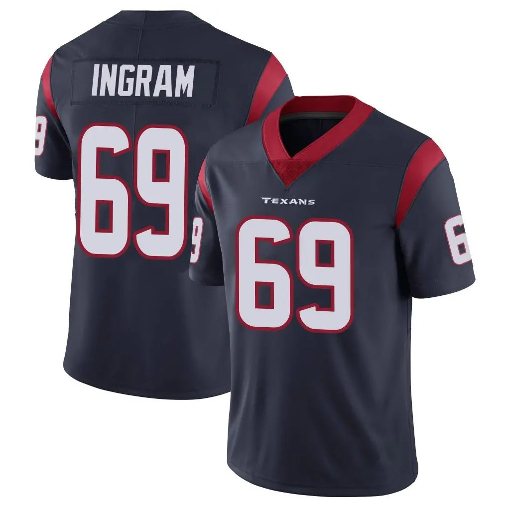 H.Texans #69 Ed Ingram Player Navy Limited Vapor Untouchable Home Game BALCE Stitched Jerseys