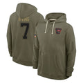 TB.Buccaneers #7 Bucky Irving Player Olive Salute to Service Pullover Hoodies Limited BALCE Stitched Jerseys