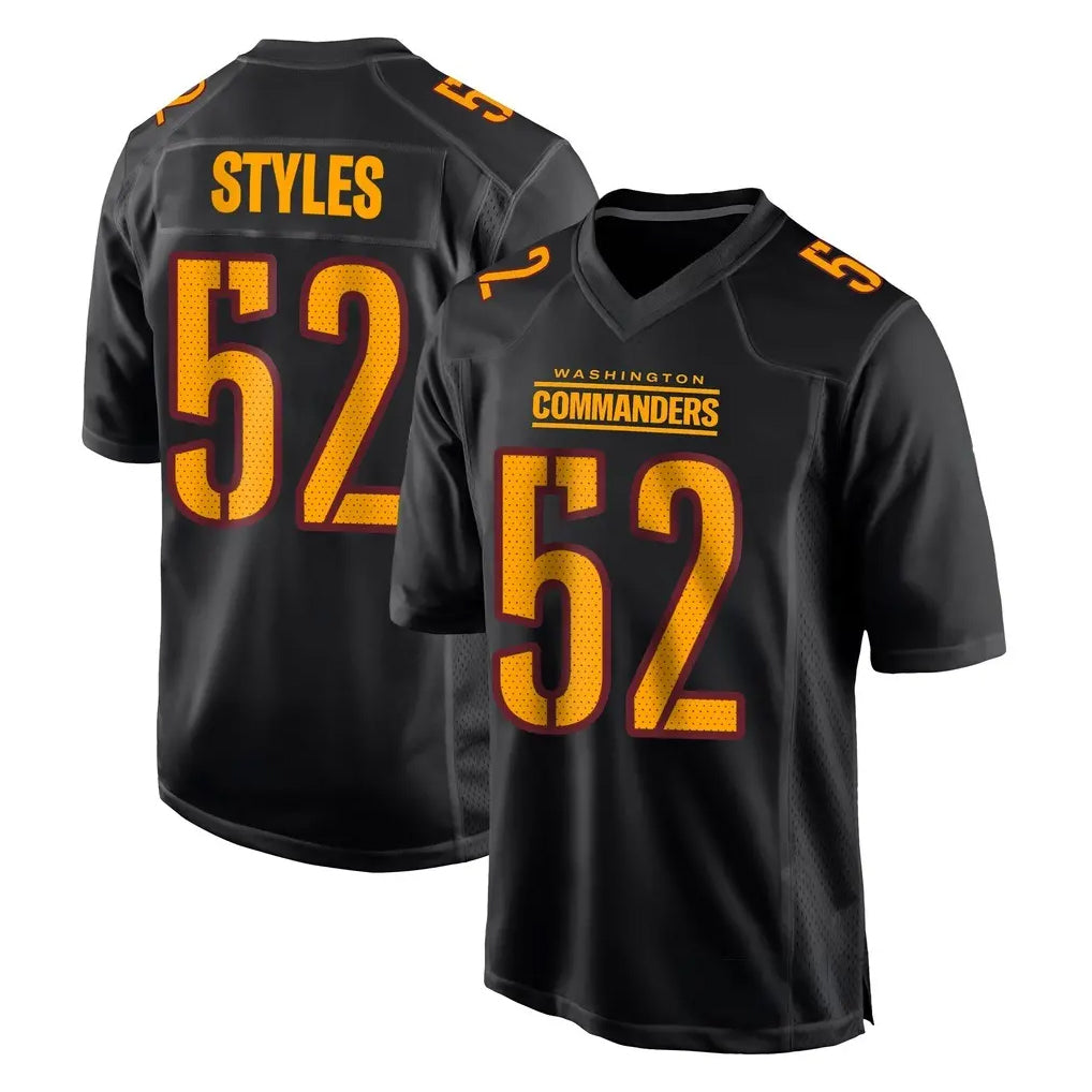 W.Commanders #52 Sonny Styles Player Black Carbon Fashion Home Game BALCE Stitched Jerseys