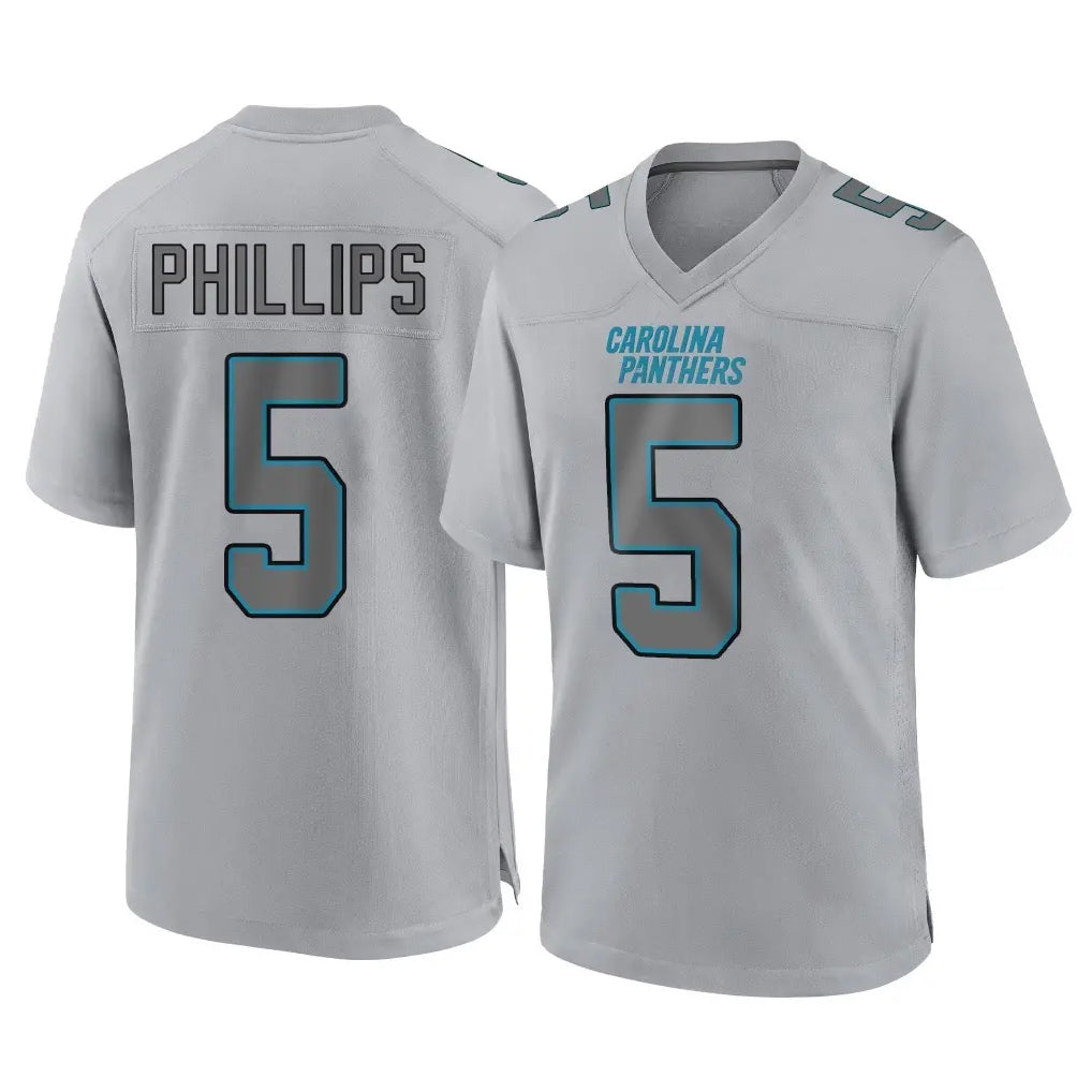 C.Panthers #5 Jaelan Phillips Player Gray Atmosphere Fashion Game BALCE Stitched Jerseys