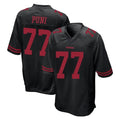 SF.49ers #77 Dominick Puni Player Black Alternate Home Game BALCE Stitched Jerseys