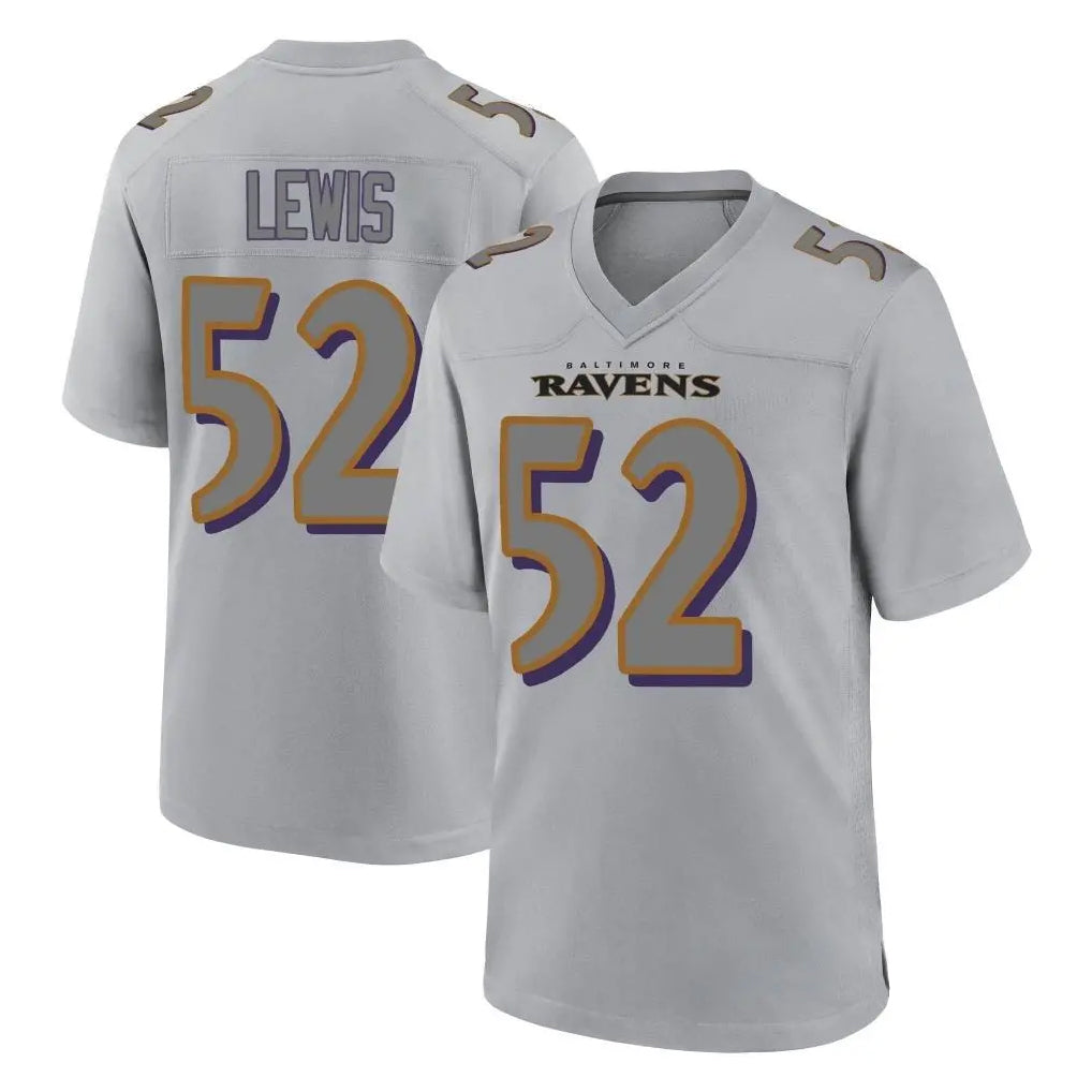 B.Ravens #52 Ray Lewis Player Gray Replica Limited BALCE Stitched Jerseys