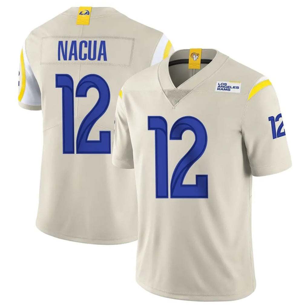 LA.Rams #12 Puka Nacua Player Bone Limited Vapor Home Game BALCE Stitched Jerseys
