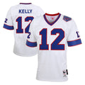 B.Bills #12 Jim Kelly Player White Mitchell & Ness XXV Throwback Limited BALCE Stitched Jerseys