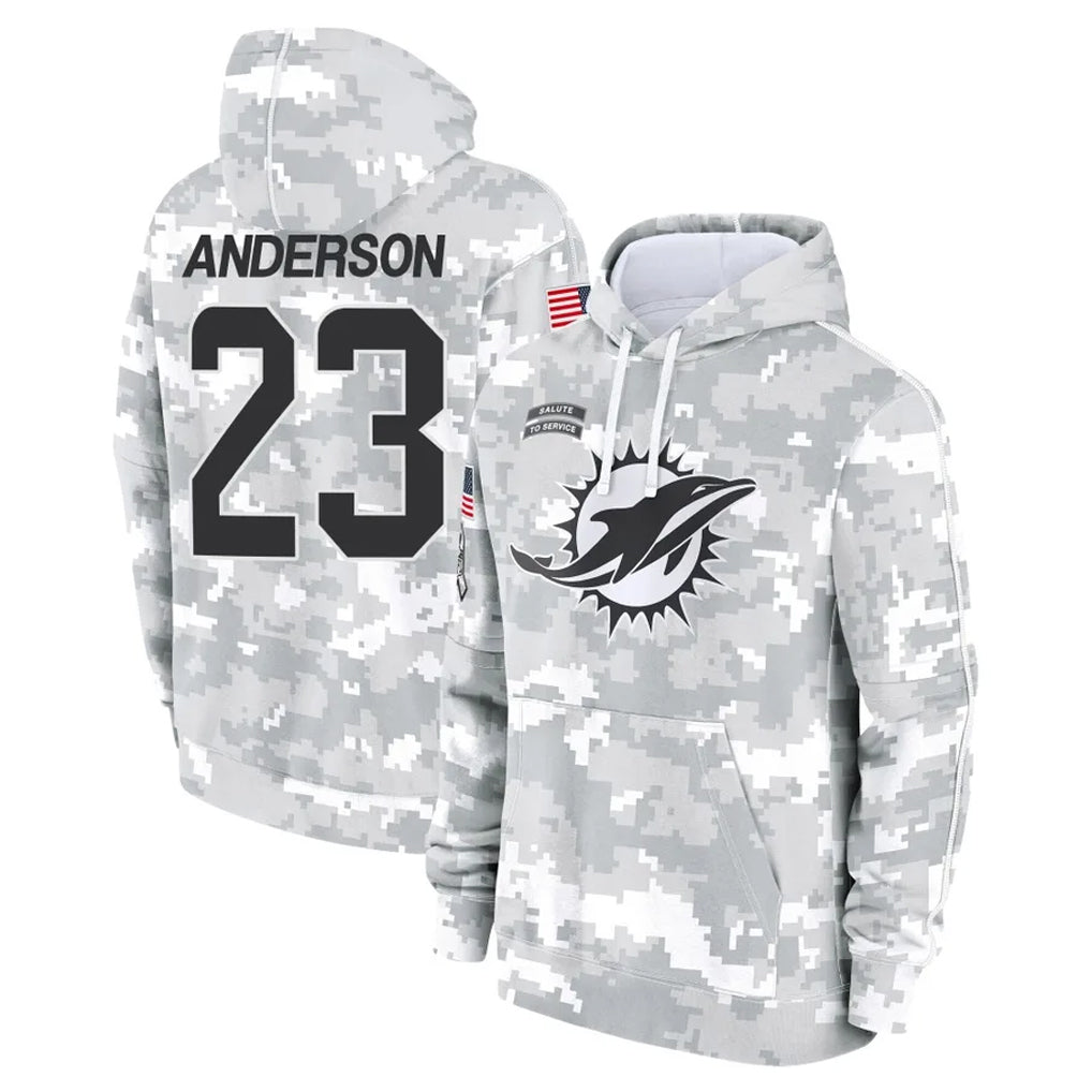 M.Dolphins #23 Zayne Anderson Player Arctic Camo Salute to Service Hoodies Limited Game BALCE Stitched Jerseys