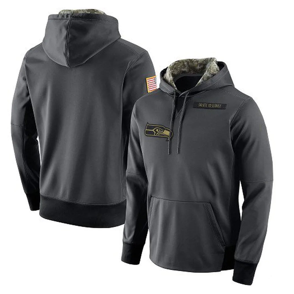 S.Seahawks ## Seahawks Blank Player Gray Pullover Hoodies Game BALCE Stitched Jerseys