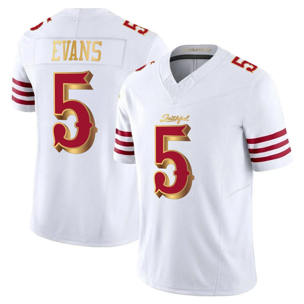SF.49ers #5 Mike Evans Player White 2025 Rivalries Collection Game Limited BALCE Stitched Jerseys