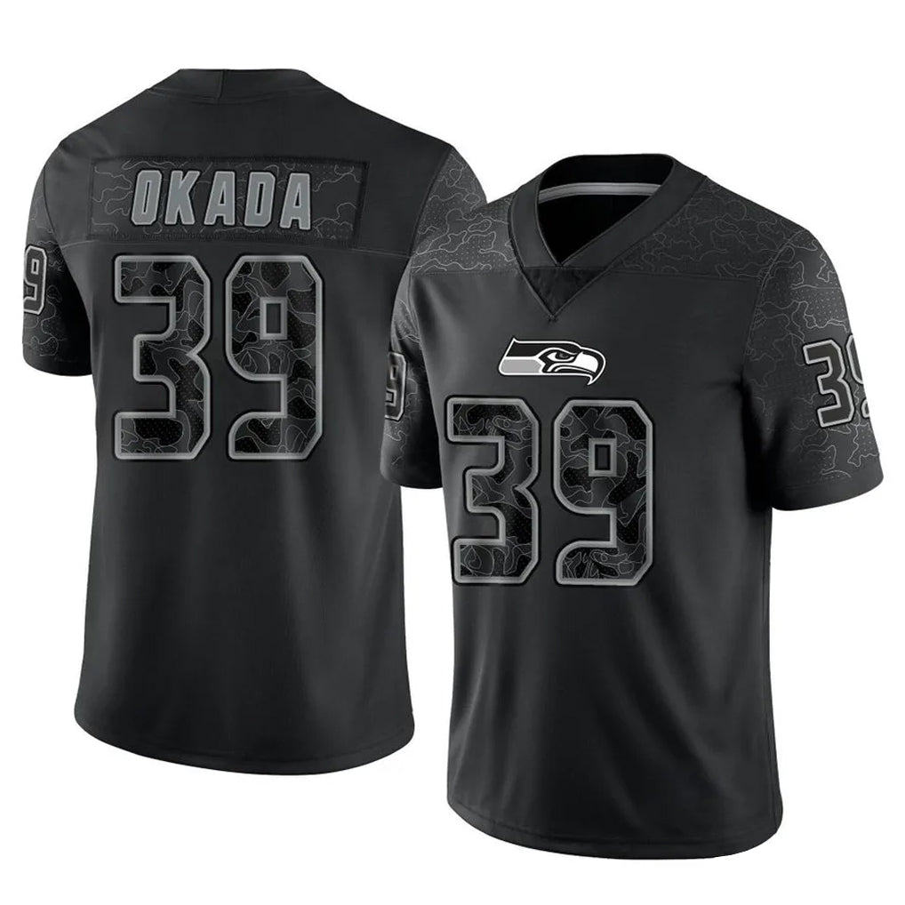 S.Seahawks #39 Ty Okada Player Black Limited Reflective Home Game BALCE Stitched Jerseys