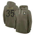 LA.Rams #35 Jaylen Watson Player Olive Salute to Service Pullover Hoodies Limited BALCE Stitched Jerseys