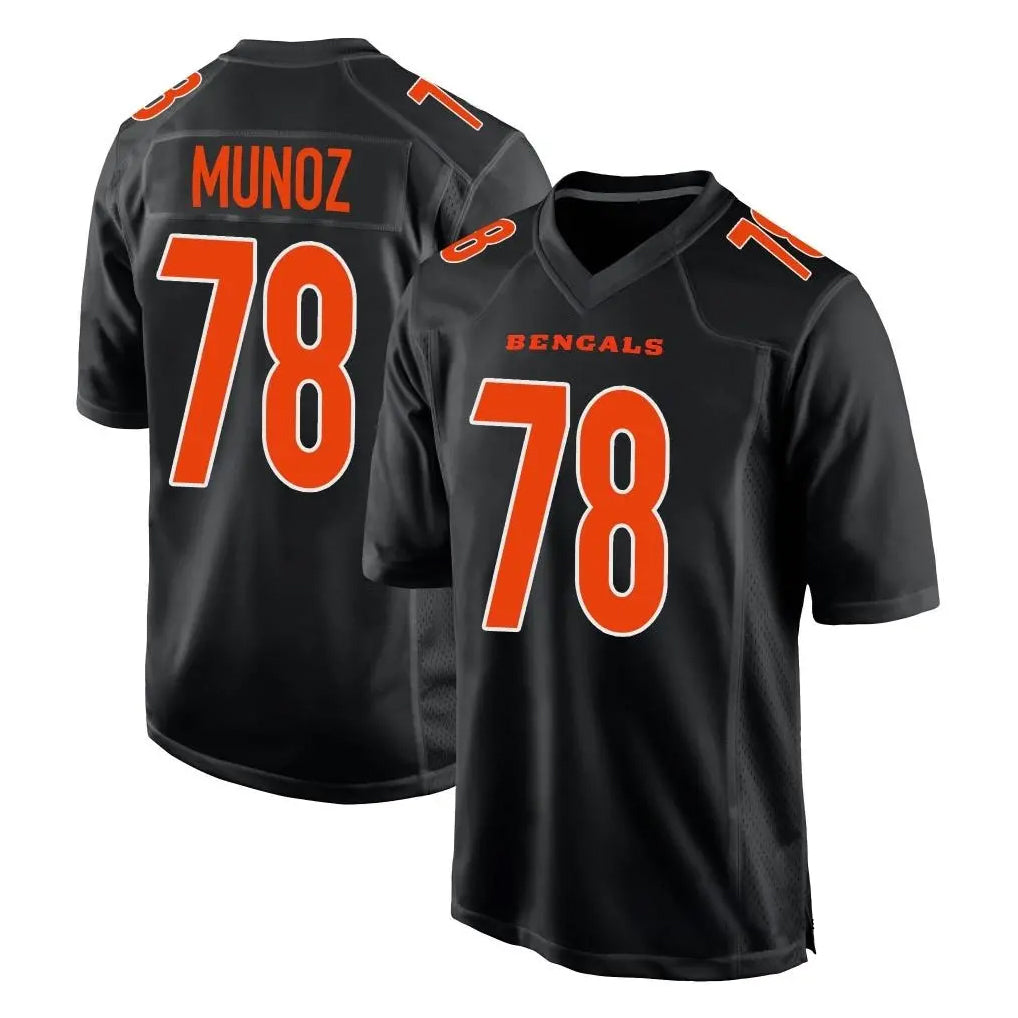 C.Bengals #78 Anthony Munoz Player Black Fashion Game BALCE Stitched Jerseys