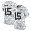 LV.Raiders #15 Fernando Mendoza Player Arctic Camo Salute To Service Limited Game BALCE Stitched Jerseys