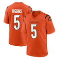 C.Bengals #5 Tee Higgins Player Orange Home Game BALCE Stitched Jerseys