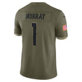 A.Cardinals #1 Kyler Murray Player Olive Salute To Service Limited Home Game BALCE Stitched Jerseys