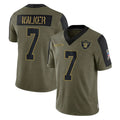 LV.Raiders #7 Quay Walker Player Olive Salute To Service Limited Game BALCE Stitched Jerseys