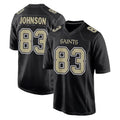 NO.Saints #83 Juwan Johnson Player Black Carbon Fashion Home Game BALCE Stitched Jerseys