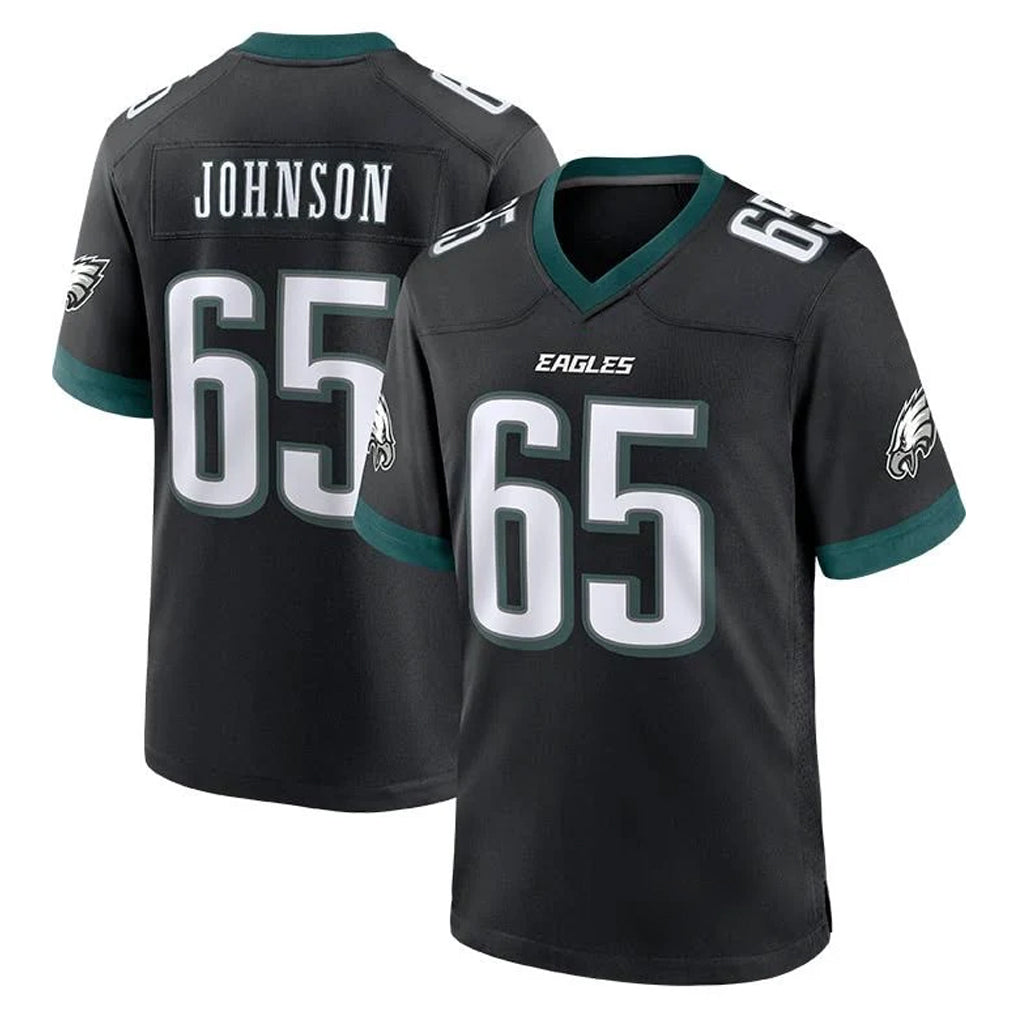 P.Eagles #65 Lane Johnson Player Black Game Home BALCE Stitched Jerseys