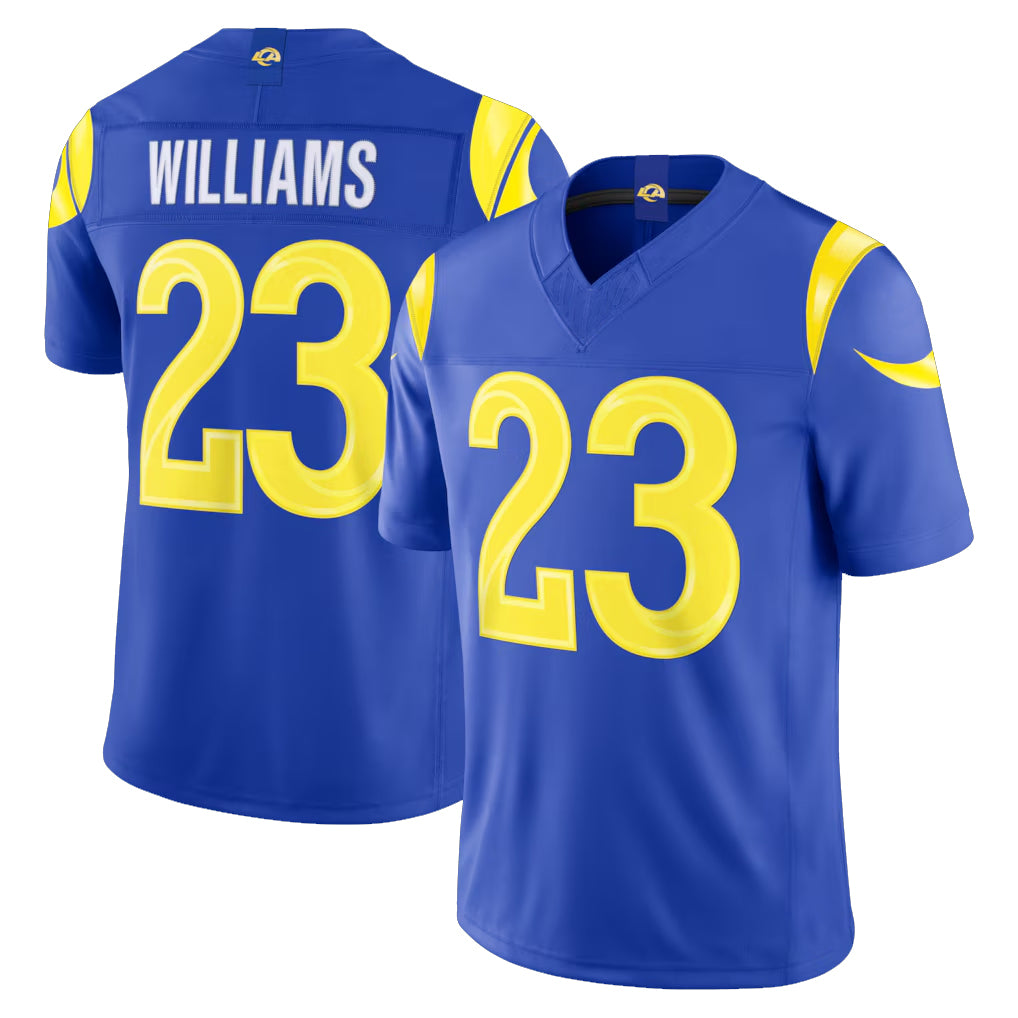 LA.Rams #23 Kyren Williams Player Royal Limited Vapor F.U.S.E. BALCE Stitched Jerseys