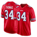 B.Bills #34 Thurman Thomas Player Red Home Game BALCE Stitched Jerseys