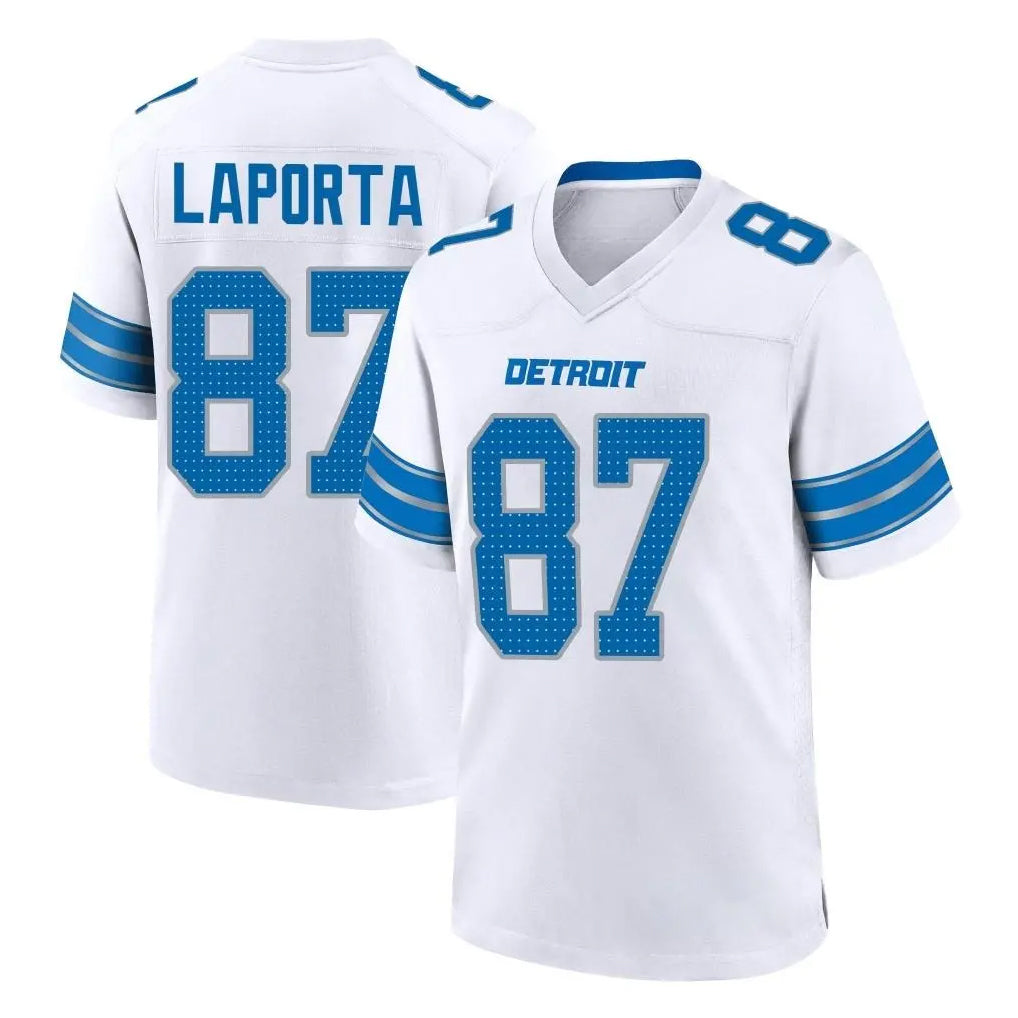 D.Lions #87 Sam LaPorta Player White Alternate Home Game BALCE Stitched Jerseys