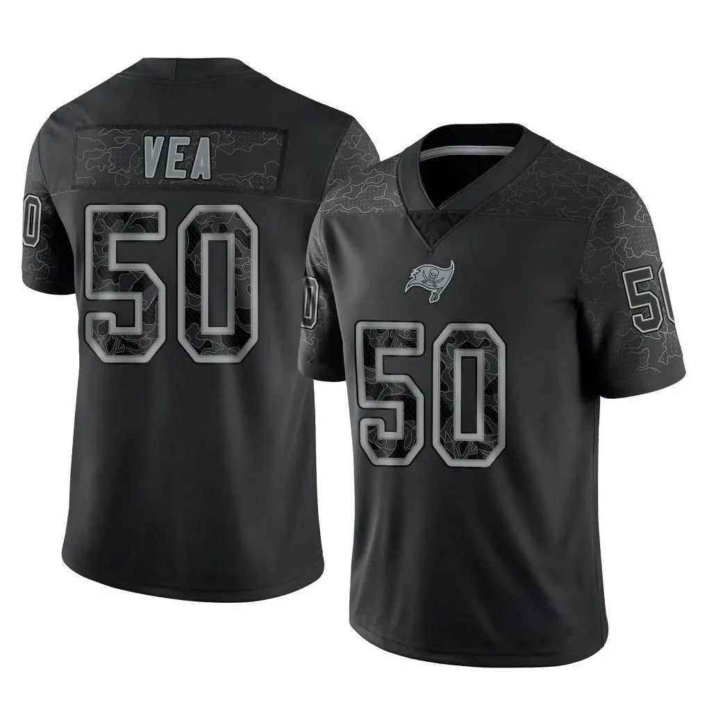TB.Buccaneers #50 Vita Vea Player Black Reflective Limited Home Game BALCE Stitched Jerseys